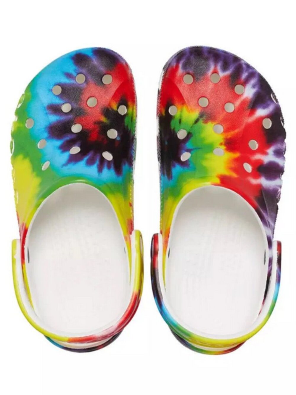 CROCS Baya Classic Rainbow Tie-Dye Clogs Graphic Unisex Water Shoes M/8 - W/10 - Picture 2 of 9